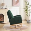 VASIP  27" Modern  Rocking Chair, Accent Armchair with Rubber Wood Legs,High Back  and Side Pocket,for Living Room,Bedroom,Mustard - 3 of 4