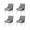 UNISOAR  Accent Chair Beige Velvet Upholstered Side Dining Chairs with Brushed Legs - 2 of 4