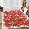Christmas White Snow Printed Runner Rug, Washable Low Pile Non-Slip Soft Carpet for Bedroom Living Room - 3 of 4
