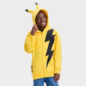 Boys' Pikachu Character Hooded Sweatshirt - Yellow - 1 of 4