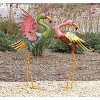 Set of 2 Iron 28" Coastal Flamingos Garden Sculpture - Olivia & May: Nautical Patio Decor, Eclectic Style - image 2 of 4