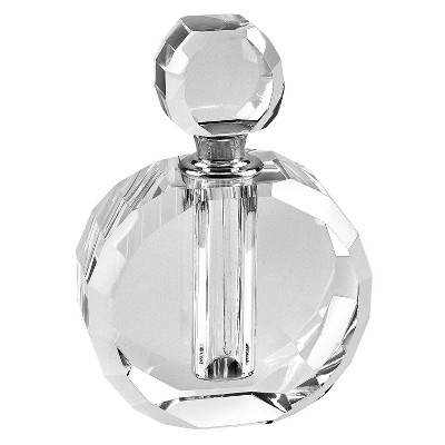HomeRoots 5" Clear Crystal Decorative Bottle Tabletop Sculpture