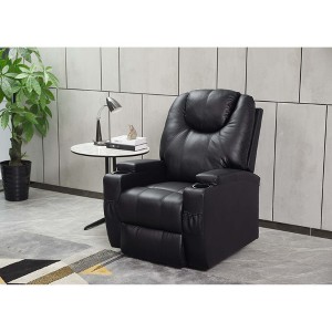 Faux Leather Recliner Chair with Cup Holders & Remote Control - 1 of 4