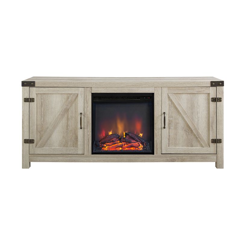 Clarabelle Double Door Farmhouse Electric Fireplace TV Stand for TVs up to 65" - Saracina Home, 5 of 10