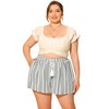 Agnes Orinda Women's Plus Size Boho Holiday Beach Pocket Casual Shorts - 3 of 4