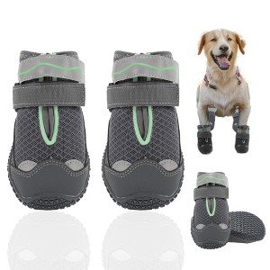 Unique Bargains Breathable Mesh Dog Shoes Dog Boots Paw Protectors 4 Pcs - 1 of 4