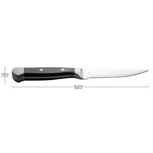 Libbey Chopped Stainless Steel Serrated Steak Knife, Black Handle, Set of 12 - 1 of 2