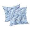 FONTOI 2 Pack Bed Pillow with Geometric Patterns, Waterproof & Fade-Resistant Square Pillows for Bed Couch Sofa, Blue, 18"*5"*18" - 4 of 4