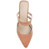 Journee Signature Womens Genuine Leather Kaitlynn Mules Low Block Heel Almond Toe Pumps - 4 of 4