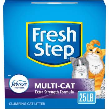 Fresh Step Multi-Cat Scented Litter with the Power of Febreze Clumping Cat Litter - 25lb