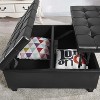 CAVINAS Rectangular Velvet Fabric Storage Ottoman Bench with 1 Pillow,Upholstered Storage Ottoman,Storage Benches for Living Room,Bedroom - 4 of 4