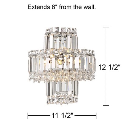 Elegant Chrome Crystal LED Vanity Wall Sconce 19.69in