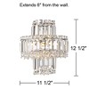 Vienna Full Spectrum Magnificence Wall Light Sconce Chrome Hardwire 11 1/2" 4-Light LED Fixture Tiered Clear Crystal for Bedroom Bathroom Vanity Home - 4 of 4