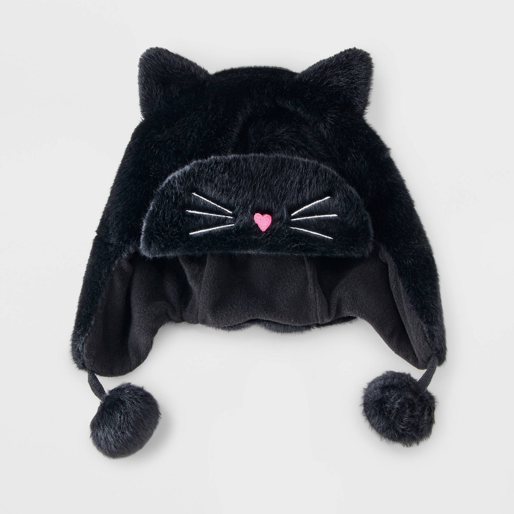 Girls' 3D Cat Ears Snood Hat - Cat & Jack™ Black