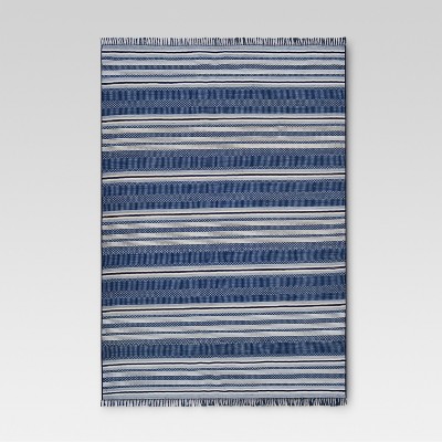 5' X 7' Global Stripe Outdoor Rug Blue - Threshold™ : Target