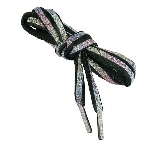 Elerevyo Reflective Oval Half Round Colorful Shiny Shoe Laces for Sneakers Basketball Shoes 2 Pairs - 1 of 4