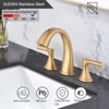 Vynxaria Widespread Bathroom Sink Faucets Two Handle 3 Hole Vanity Bath Faucet  with Drain Assembly (Brushed Golden) - 3 of 4