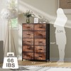 10 Dresser for Bedroom, Chest of Drawers with Fabric Bins, Tall Dresser with Steel Frame, Clothes Storage Organizer for Hallway Living Room - image 3 of 4