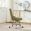 Modern Chenille Upholstered Tufted Office Chair with Nailhead Trim, Adjustable Swivel Desk Chair with Chrome Metal Base-- Frevyn - 3 of 4