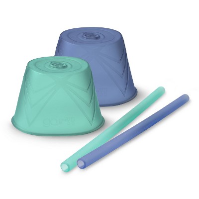 GoSili 2pk Silicone Universal Straw Top with Standard Straw Cobalt/Sea