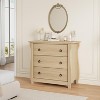 3-Drawer Dresser - Tall Boho Dresser with Curved Legs and Rattan Accents, for Living Room, Bedroom, Natural - 3 of 4
