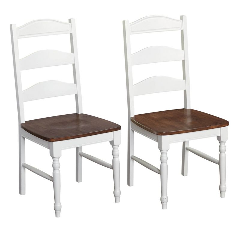 Set of 2 Skipton Dining Chairs White/Walnut - Buylateral, 1 of 5