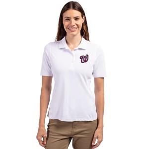 Washington Nationals Cutter & Buck Virtue Eco Pique Recycled Womens Polo - 1 of 1