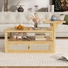 Sapphtopaz Modern Coffee Table Rectangle Table with Splicing Design Multifunctional Dining Table Combination Coffee Bar for Living Room - 2 of 4