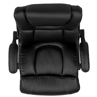 Executive High Back Black LeatherSoft Swivel Office Chair with Lumbar Support