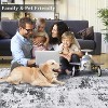 Modern Washable Area Rug - Neutral Abstract Design, Non-Slip Backing, Stain-Resistant Low Pile for Living Room, Bedroom & Office - 4 of 4