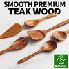 Six-piece wooden cooking spoon set ¨C heat-resistant, smooth teak wood for a comfortable grip ¨C lightweight and durable ¨C easy to clean and perfect - 2 of 4