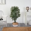 Nearly Natural 4-ft Parlor Palm Artificial Tree in Boho Chic Handmade Cotton & Jute White Woven Planter - 2 of 4
