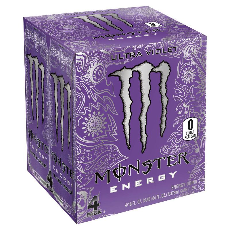 Monster Ultra Violet Energy Drinks - 4pk/16 fl oz Cans, 4 of 6