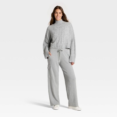 Women's Mock Neck Cable Knit Sweater - JoyLab' - image 3