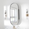 PexFix 32" x 16" Oval Bathroom Cabinet with Mirror Stainless Steel Frame and 2 Adjustable Shelves Wall Medicine Cabinets Mirrors Recessed Gold - 2 of 4