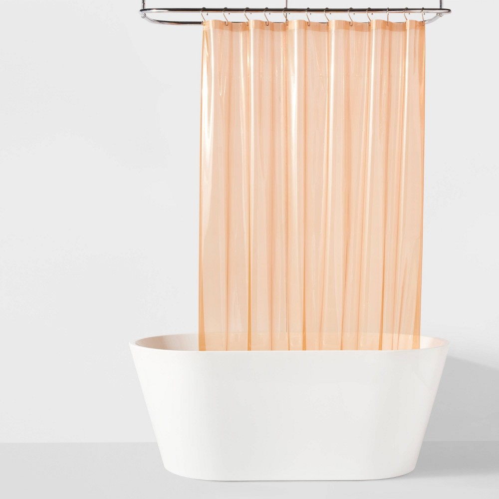 70"x71" Lightweight Color Shower Liner Clay - Room Essentials™: PEVA, Buttonhole Top, Easy to Clean