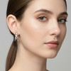 Guili White Gold Plated Cubic Zirconia Twisted C-Hoop Earrings - 3 of 3