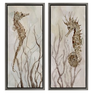 Stupell Industries Enchanted Sea Horse & Ocean Algae, 11" x 25" - 1 of 4
