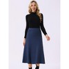 INSPIRE CHIC Women's Elastic High Waist A-Line Ribbed Knit Sweater Skirt - 3 of 4