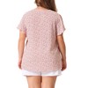Agnes Orinda Women's Plus Size Floral Flare Short Sleeve Chiffon Button Down Shirts - 4 of 4