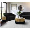 Meridian Furniture Sun Brushed Gold Top End Table with Matte Black Base - 4 of 4
