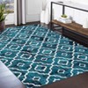 Washable Modern Geometric Rug Non Slip Low Pile Rug Retro Throw Floor Cover Foldable Indoor Carpet for Living Room Bedroom - 3 of 4