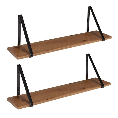 56 in. W x 2 in. D Modern Wall Mount Floating Shelves Long Narrow Picture Ledge (Set of 2) Decorative Wall Shelf