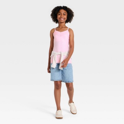 Art Class Girls' Lace Cami Top - art class™ Heather Gray M — фото 2