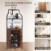 Corner Bar Cabinet with LED Strip, Glass Holder Adjustble Shelf, 5-Tiers Liquor Cabinet Bar Cabinet for Home, Corner Display Cabinet for Small Space - 2 of 4