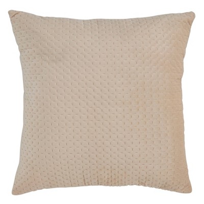 Natural Pinsonic Velvet 18" x 18" Square Throw Pillow