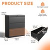 NicBex Modern File Cabinet with Lock, Lateral  Metal Filing Cabinets with Drawers and Anti-Tilt Design,Office Cabinet for Home, Office,Black/White - 3 of 4