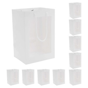 Unique Bargains Florist Bouquet Bag with Transparent Window for Christmas Mother's Day Wedding 10 Pcs - 1 of 4