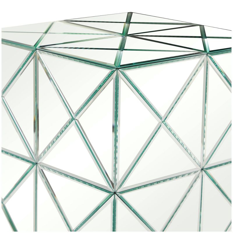 Glam Glass Geometric Cube Accent Table Silver - Olivia &#38; May, 3 of 6