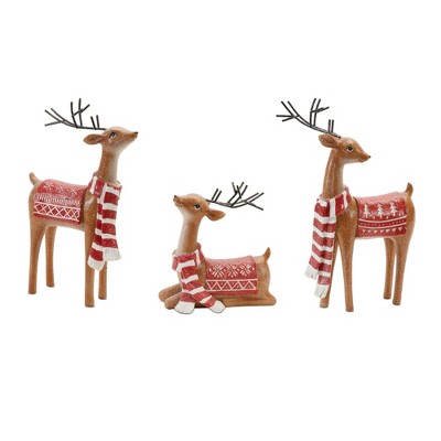 Melrose Nordic Deer Figurine (Set of 3)